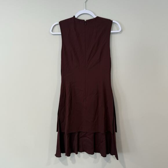 NWT Theory Malkan Burgundy Flared Hem Shift Dress Size 00 2385 - Picture 6 of 9